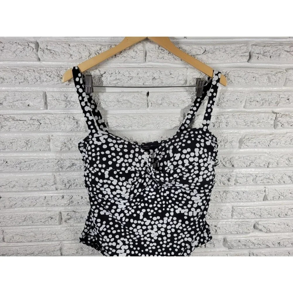 Catalina Women's 3X Swimsuit One Piece Plus Size Black White GEO51XE